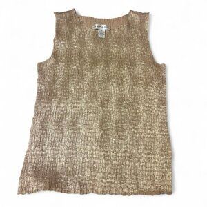RAFAEL Gold Textured Tank Top